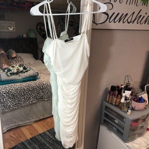 Pretty white ruched dress